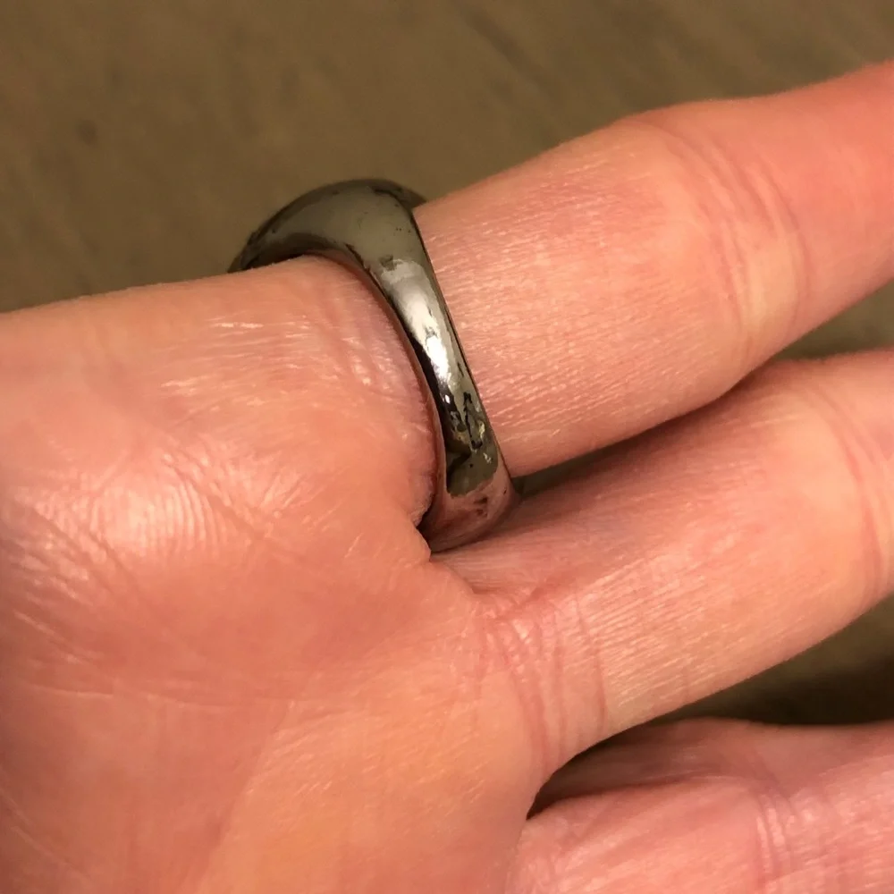 Red Faux Gemstone Silver Tone Cocktail Ring - Costume Jewelry